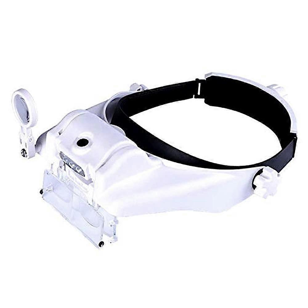 Magnifiers, Lighted Head Magnifying Glasses Visor with Headset Light Headband Magnifier Loupe