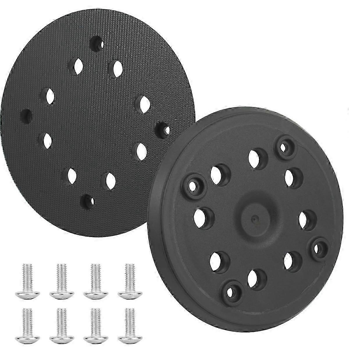 2PC Nylon Sticker Sanding Discs 125mm with Hook and Loop 8 Holes and 4 Eye Sanding Plate Compatible for ,with Screw