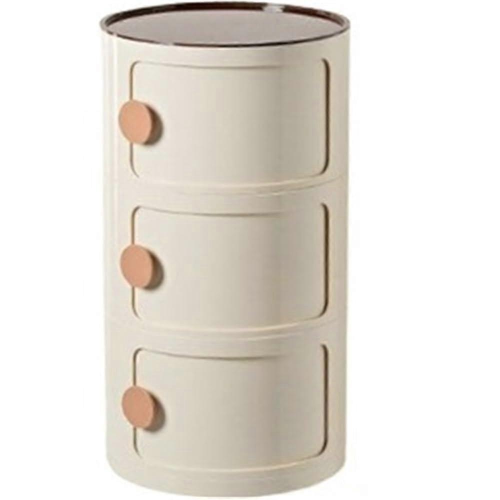 Small Unique Round Cabinet Nightstand for Living Room Medium Size