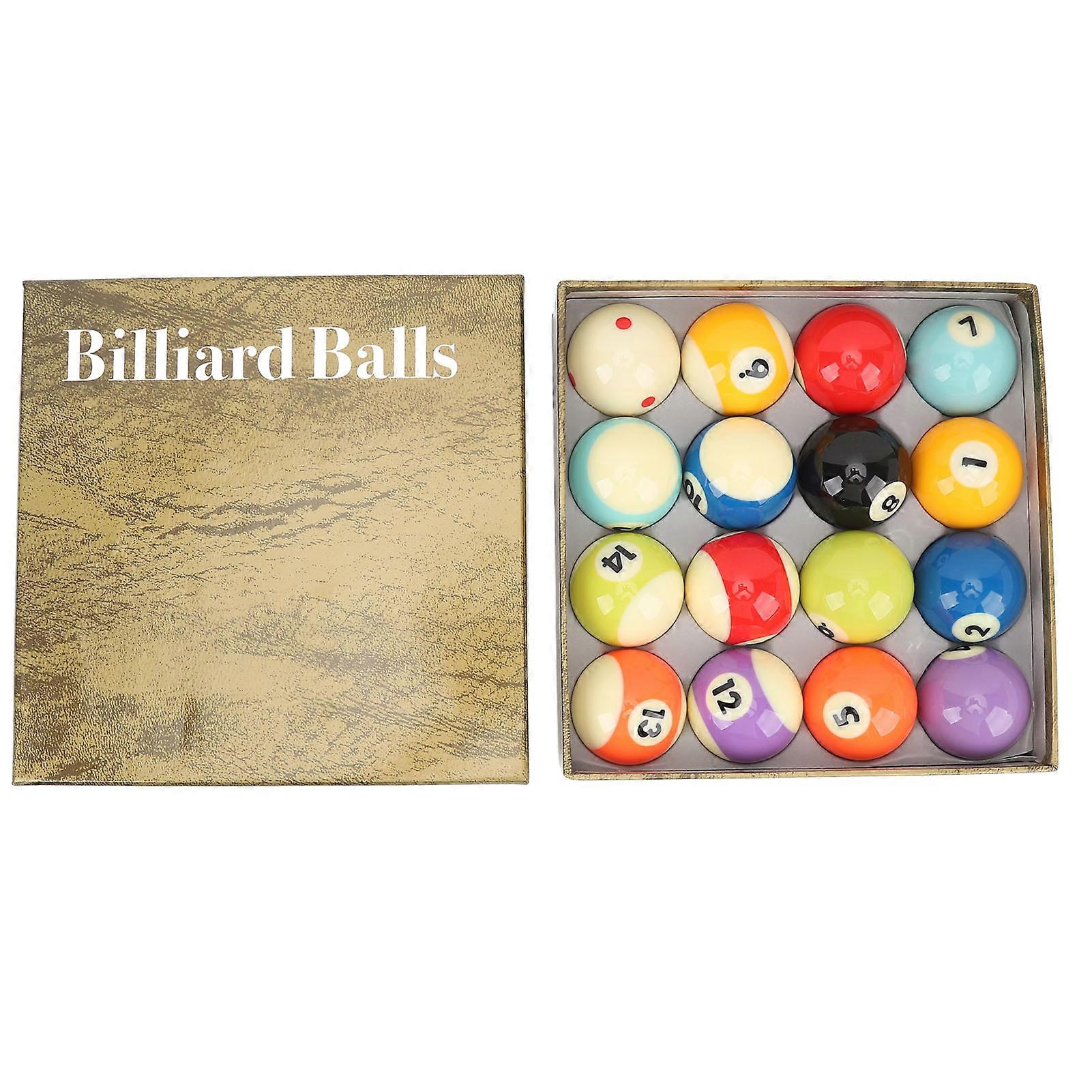 16pcs Billiard Balls Professional Standard 2.3in Diameter Resin High Friction Resistance Pool Table Balls Set for Practice Tournament