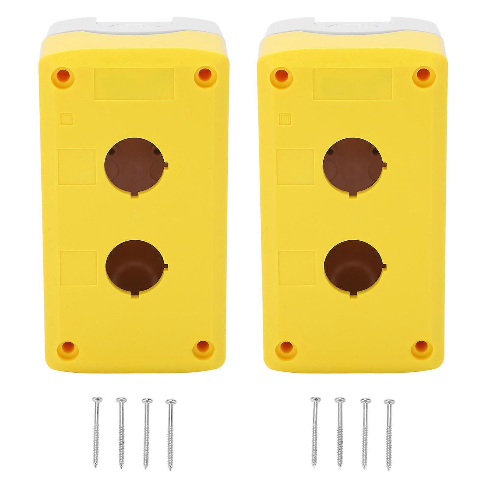 2 Sets Push Button Box Switch Case Control Station Shell Waterproof 2 Holes for Machine