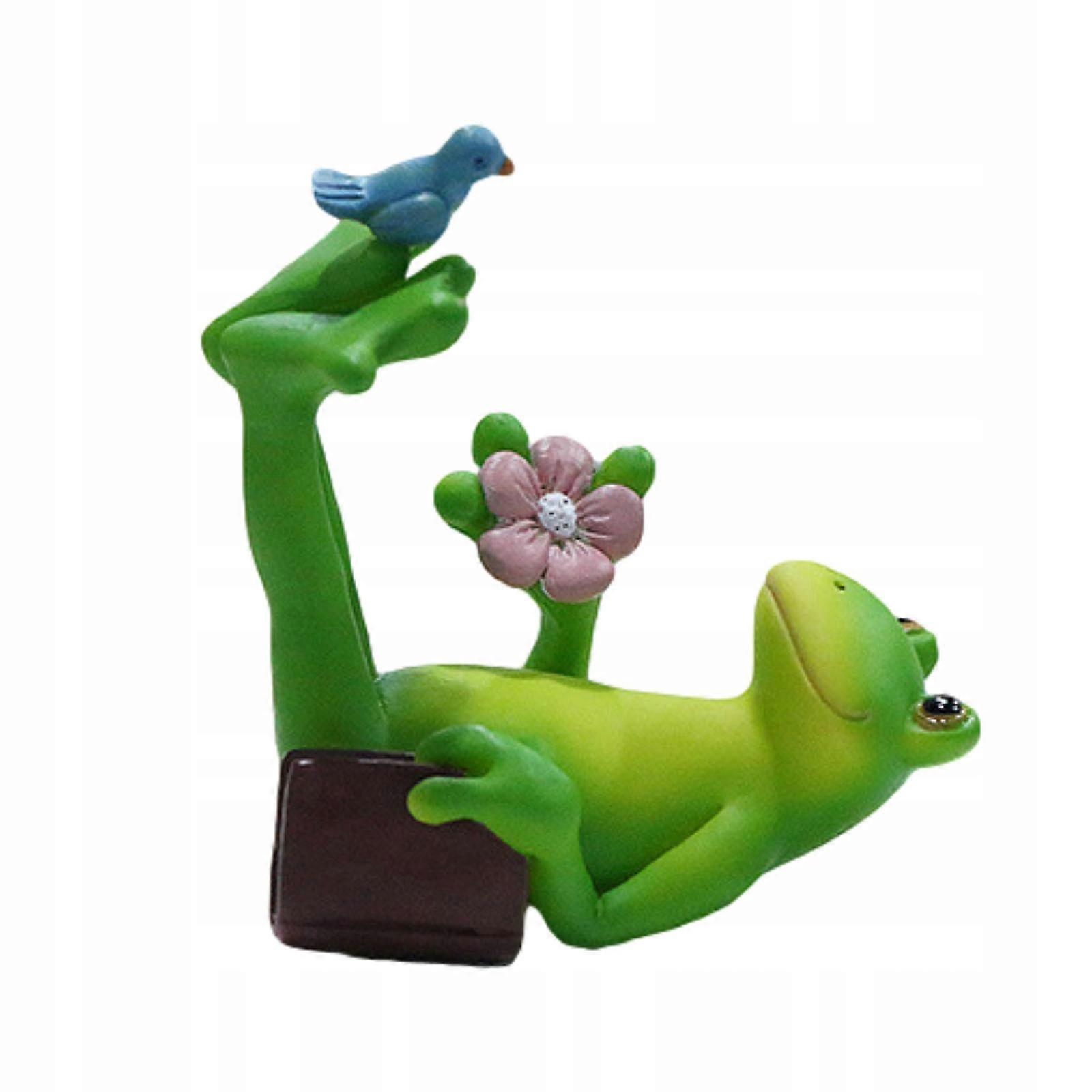 Novelty Frog Figurines Resin Craft Playing Frog