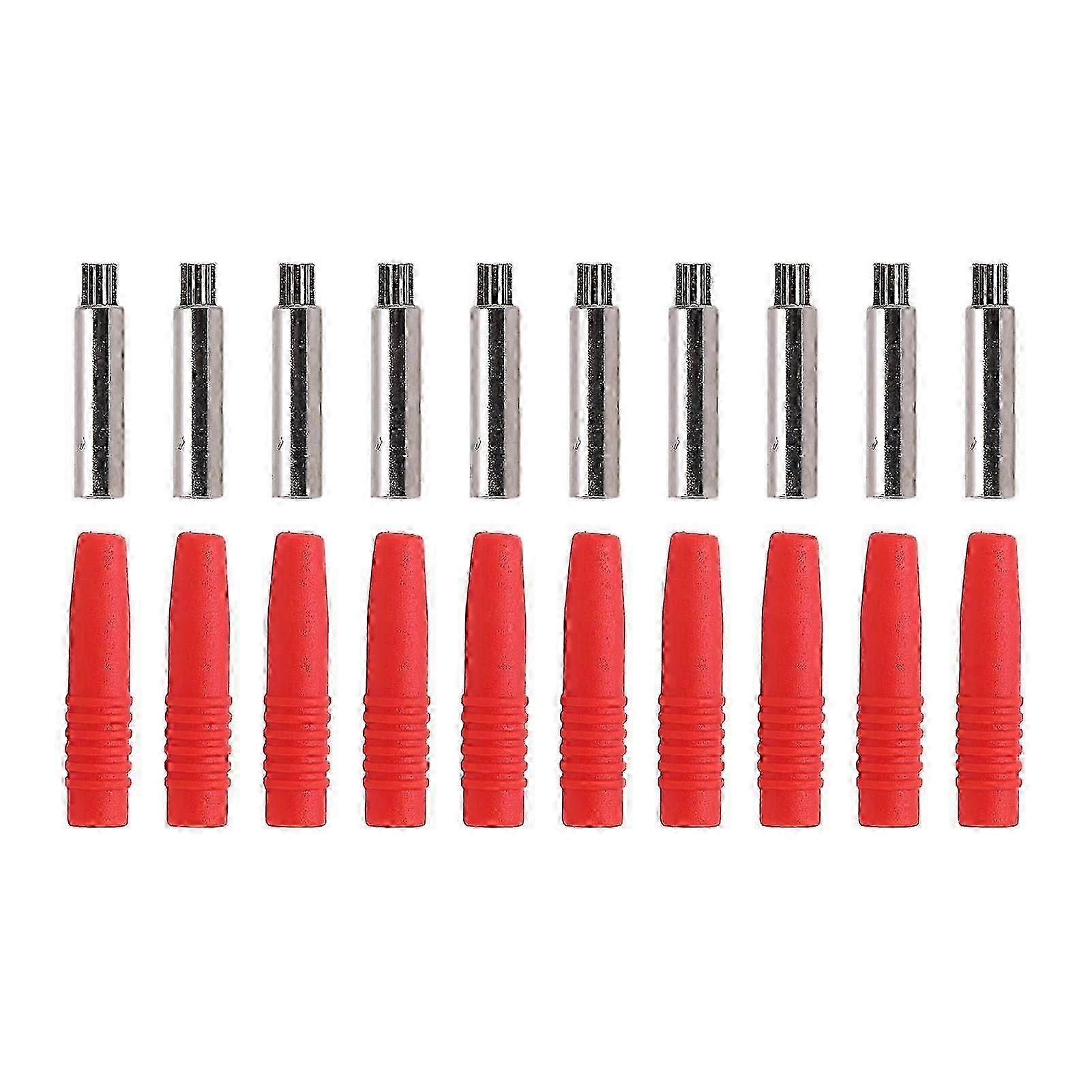 10pcs Insulated Banana Plug Couplers with Protection Shrouded - 2mm Red Connectors for Testing Equipment, Electrical Circuits and DIY Electronics Proj