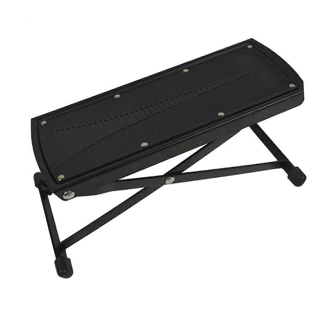 Guitar Footstool with Adjustable Legs, Metal Frame, 6 Height Settings, Non-Slip Footrest for Musicians and Performers