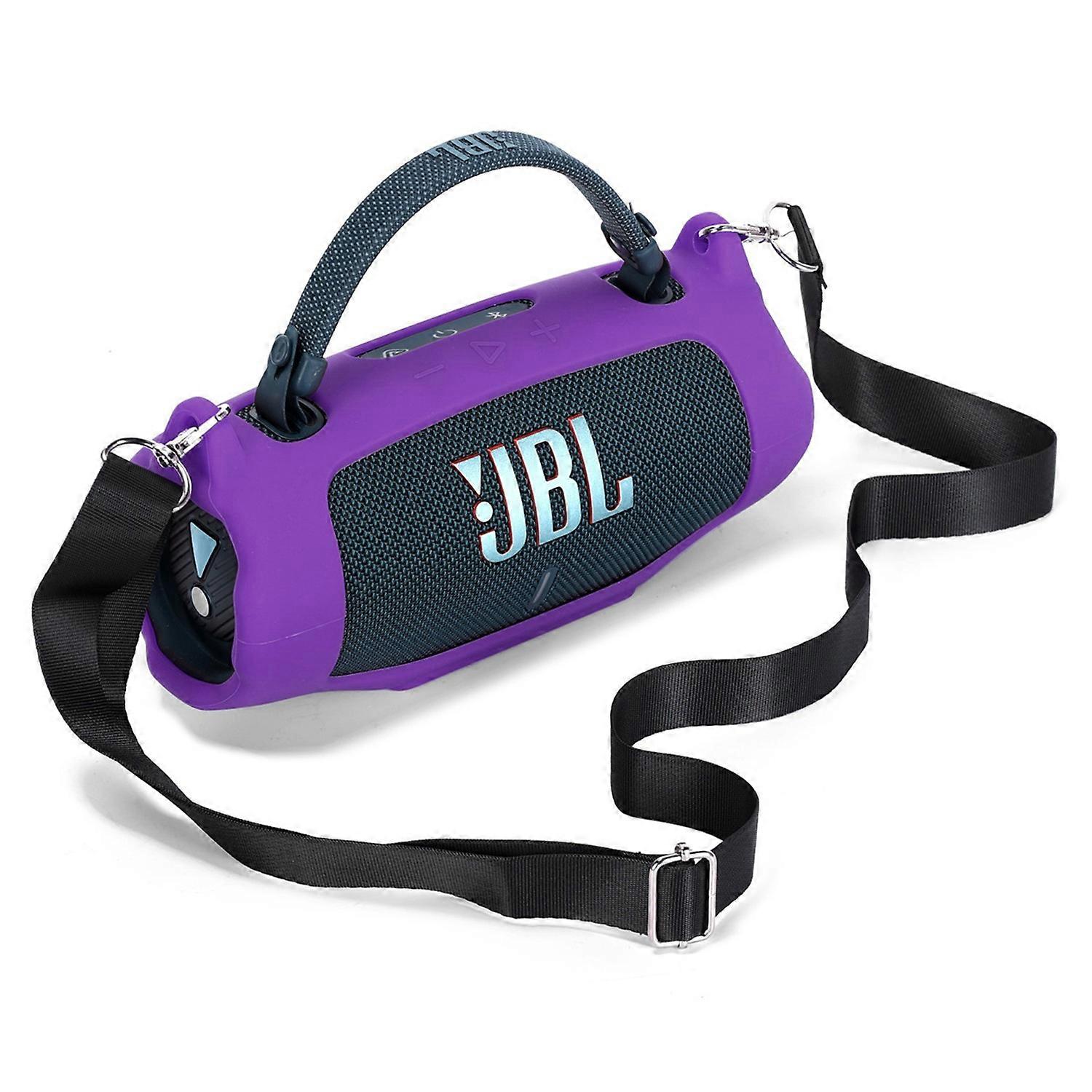 For JBL Charge 6 Soft Silicone Case Wireless Speaker Protective Cover with Shoulder Strap/ Carabiner