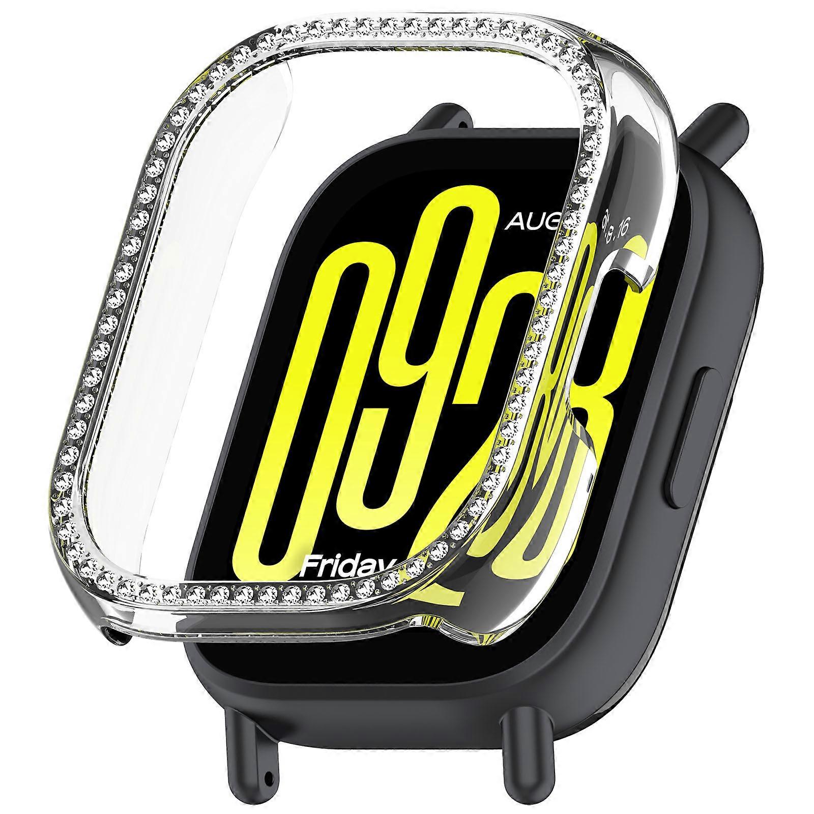 Watch Case Single Row Diamond Hollow Protective Case Accessories for Redmi Watch5 Active (Transparent Color)