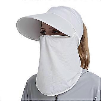 Vrouwen Zomer Zon Hoed Gezicht Bedekking Effen Kleur (Wit) SZRH