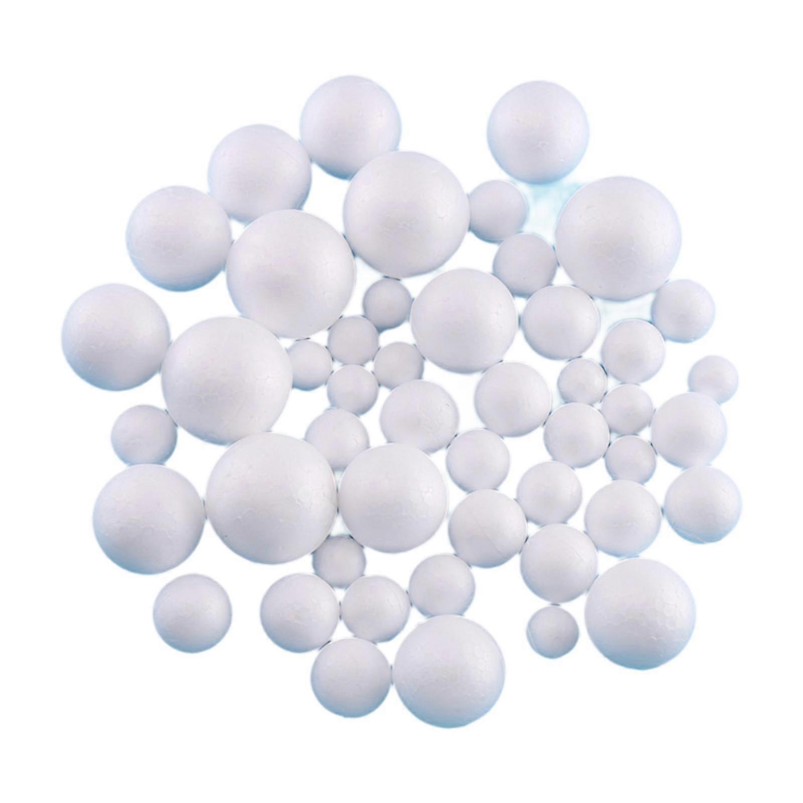 48Pcs White Foam Balls 6 Sizes Kids Round for Birthday Home Projects