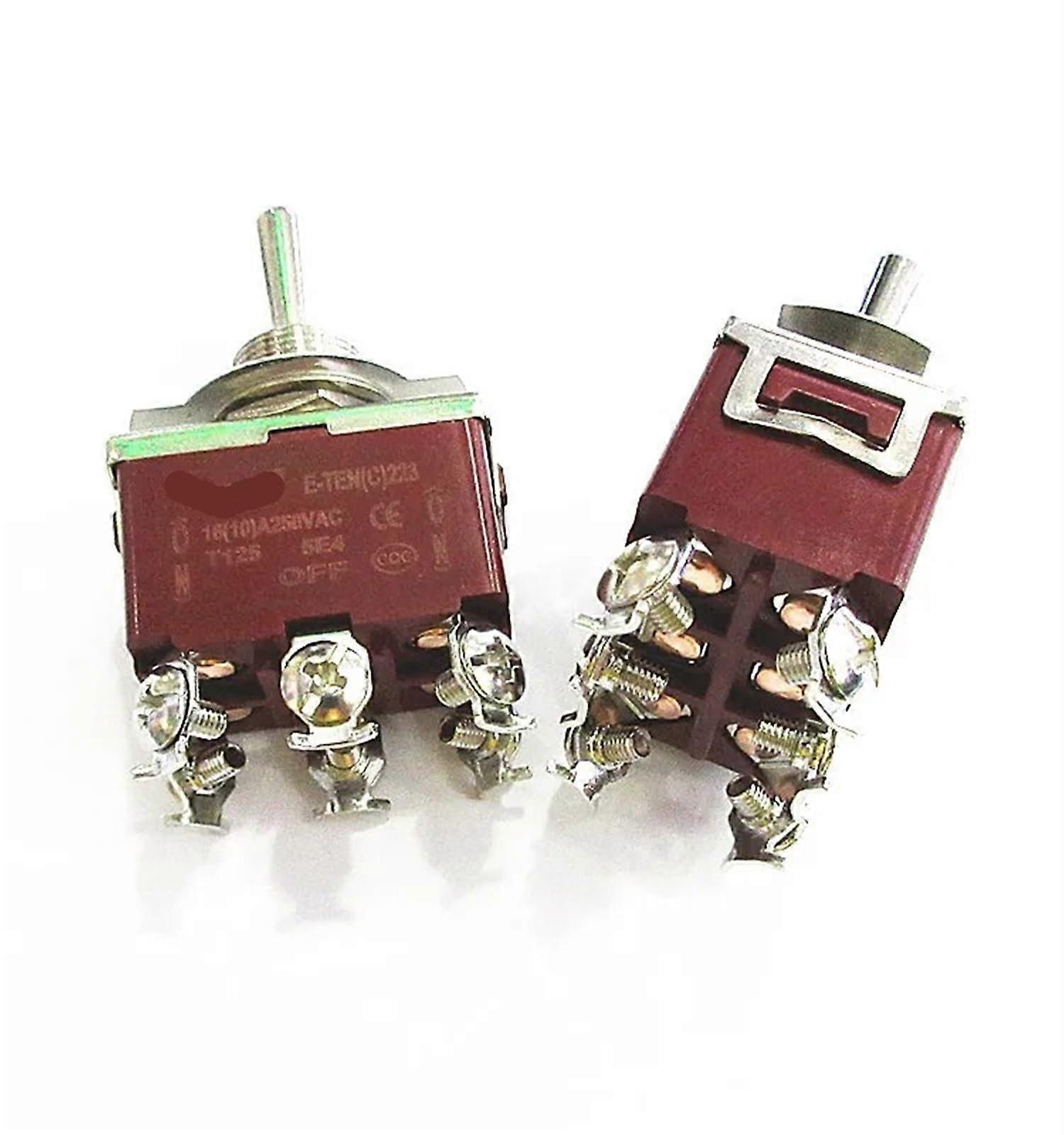 Bilateral Self-Reset E-TEN223 Toggle Switch 250V 6-Pin Bidirectional Rocker Switch 10 Pack Automatic Reset