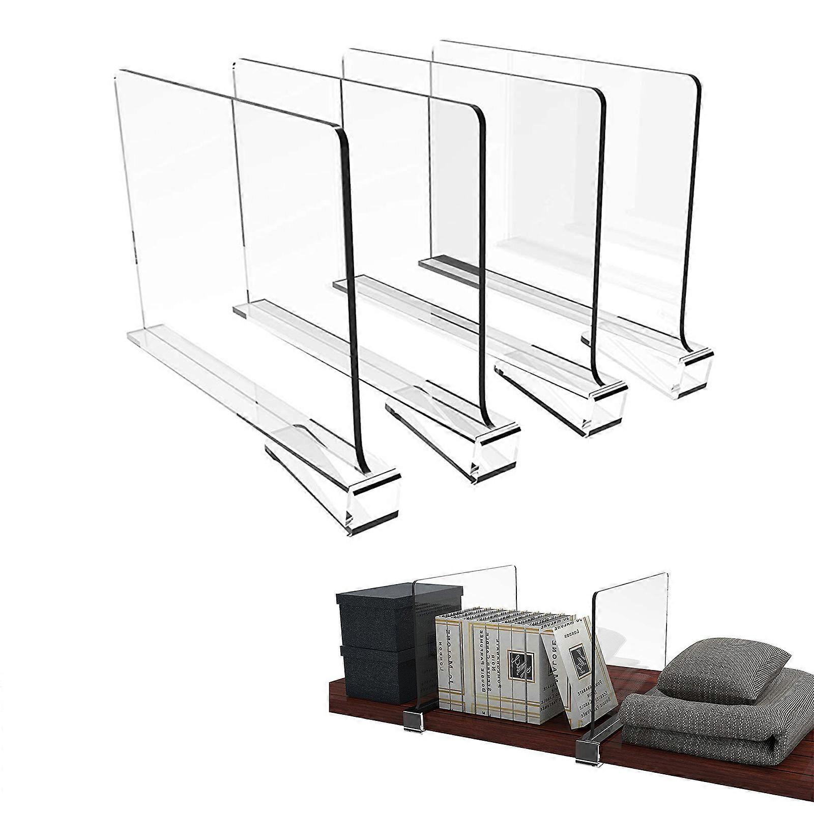 Acrylic Shelf Dividers 4pcs/set Closet Shelf Separator and Organizer Holder