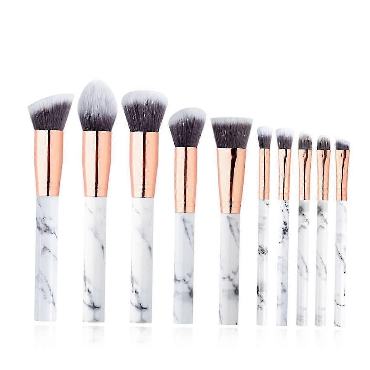 10pcs 1 Set Cosmetic Brushes Kit Marble Suite