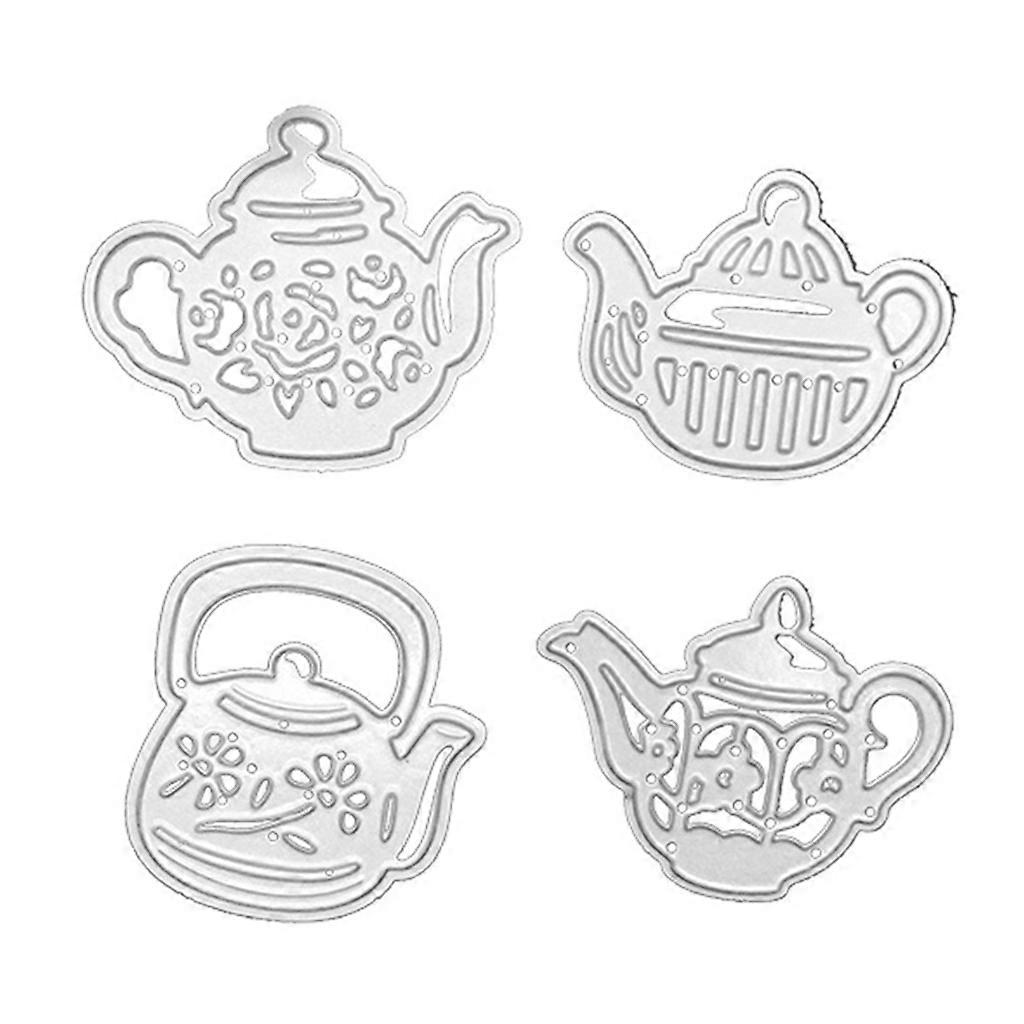 Metal DIY Embossing Mould Teapot Pattern Embossing Stencil Cutting Dies for Album Paper Card Making Scrapbooking  Silver