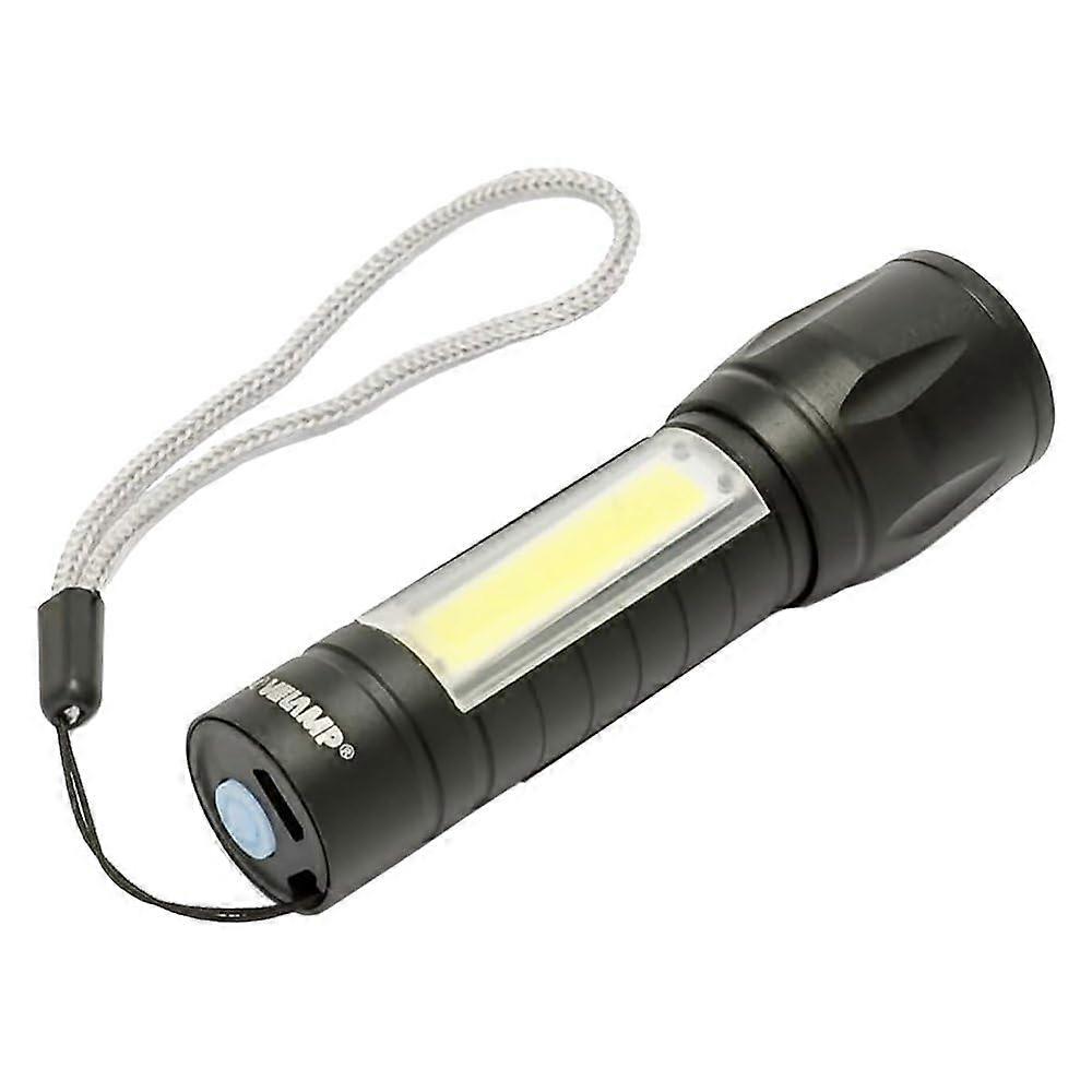 1W LED Rechargeable Flashlight with Zoomable Beam and Side Light for Outdoor Use