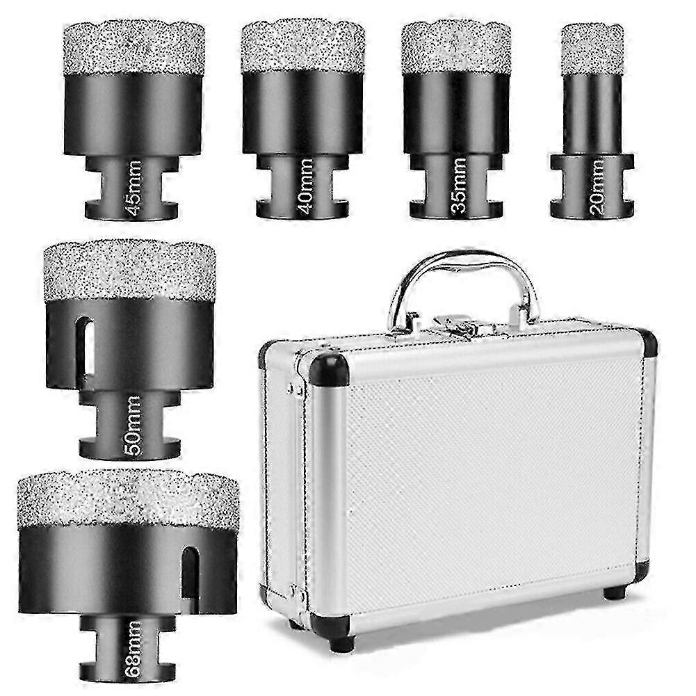 6 Pcs M14 Diamond Core Bits Set Vacuum Brazed Perforating Drill Bit Set 20/35/40/45/50/68mm Ceramic