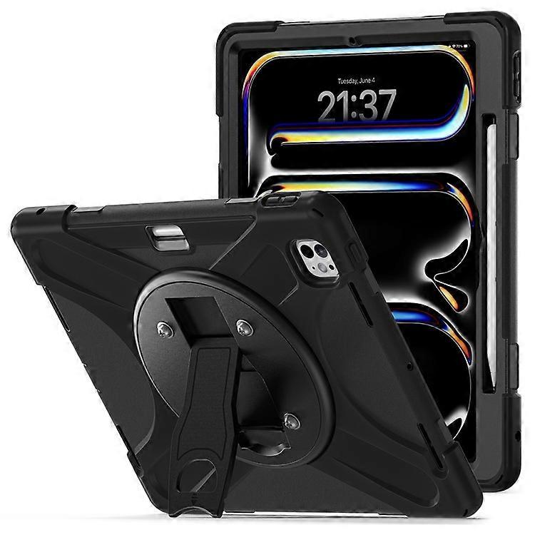 Compatible For iPad Pro 13 (2024) Case Kickstand PC+Silicone Tablet Cover