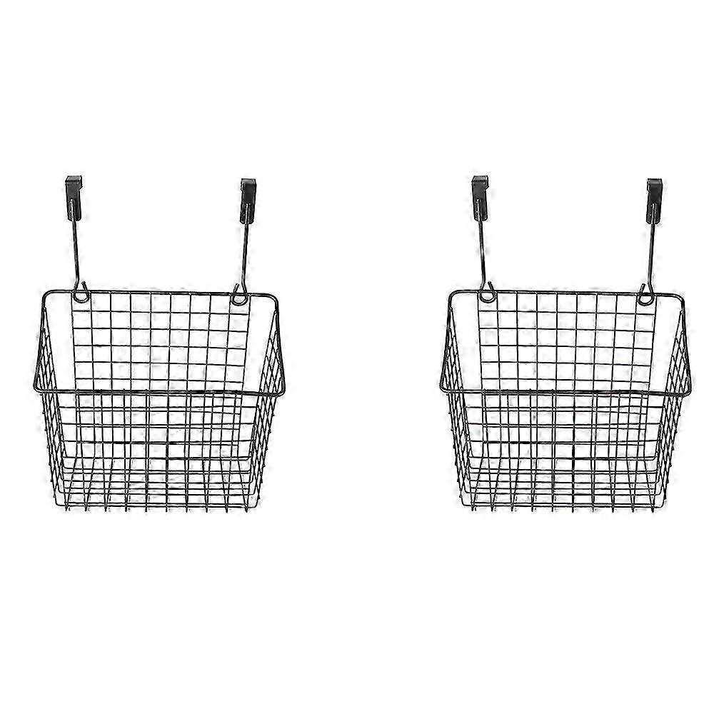 2Pcs Grid Storage Baskets with Hooks, Storage Racks on Cabinet Doors, Hanging Storage, Suitable for