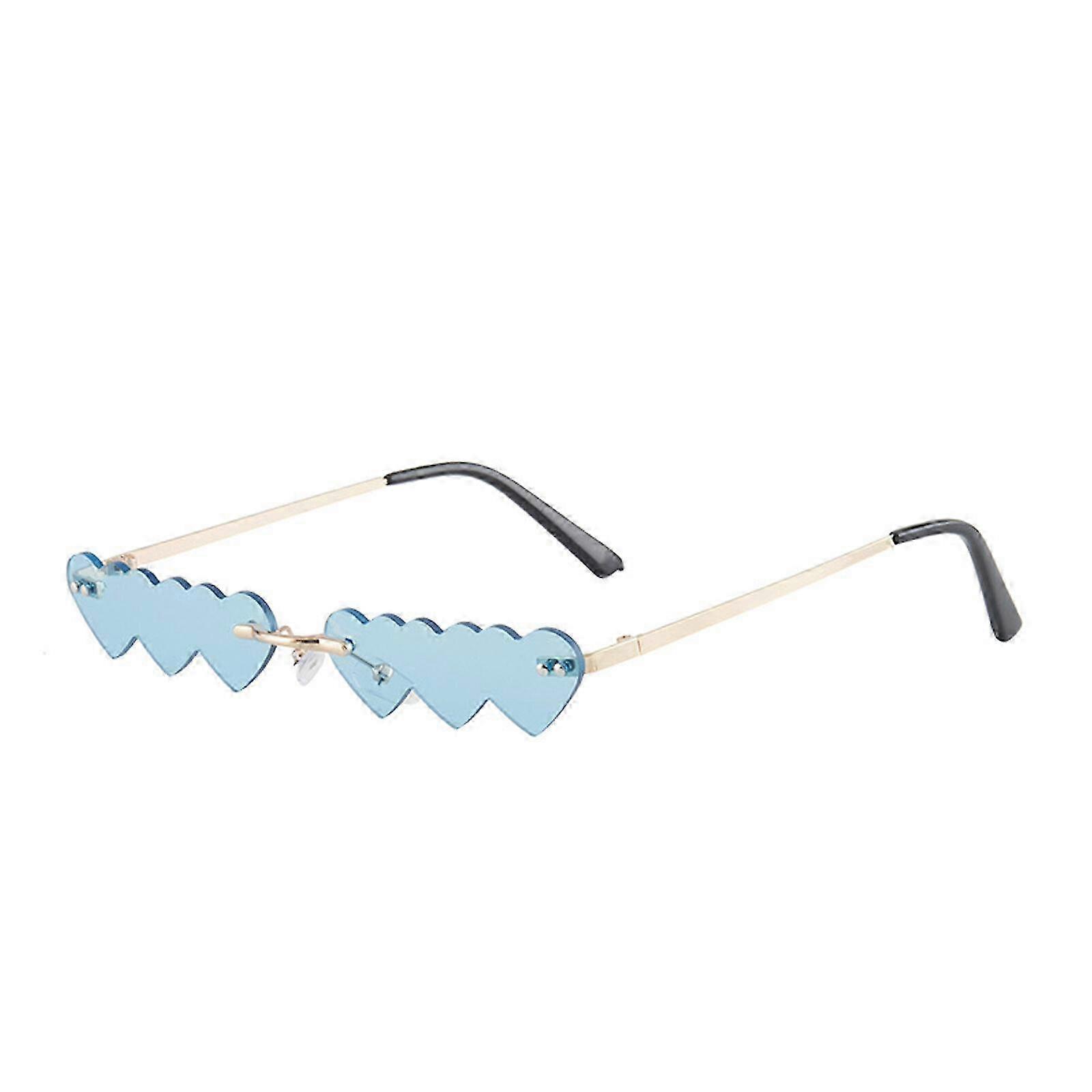 Hjerteformede blå solbriller, stilige hjerteinnfatningsskjermer