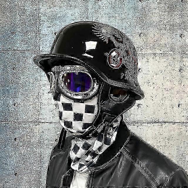 אופנוע נקודה בסגנון גרמני חצי קסדה + משקפי מגן עבור מותג מתאים אופנוען טייס יוניסקס קסדות אופנוע M / L / XL גודל Sgn