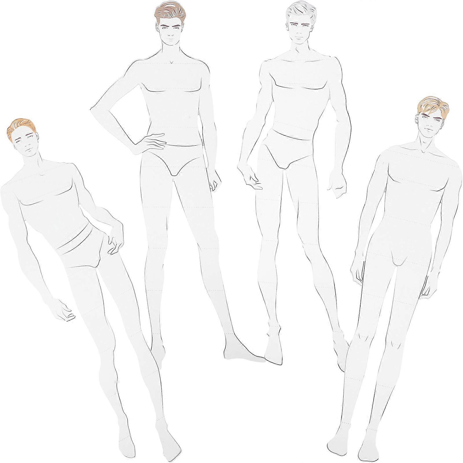 包括的なスケッチテンプレート男性の服飾デザイナーと専門家