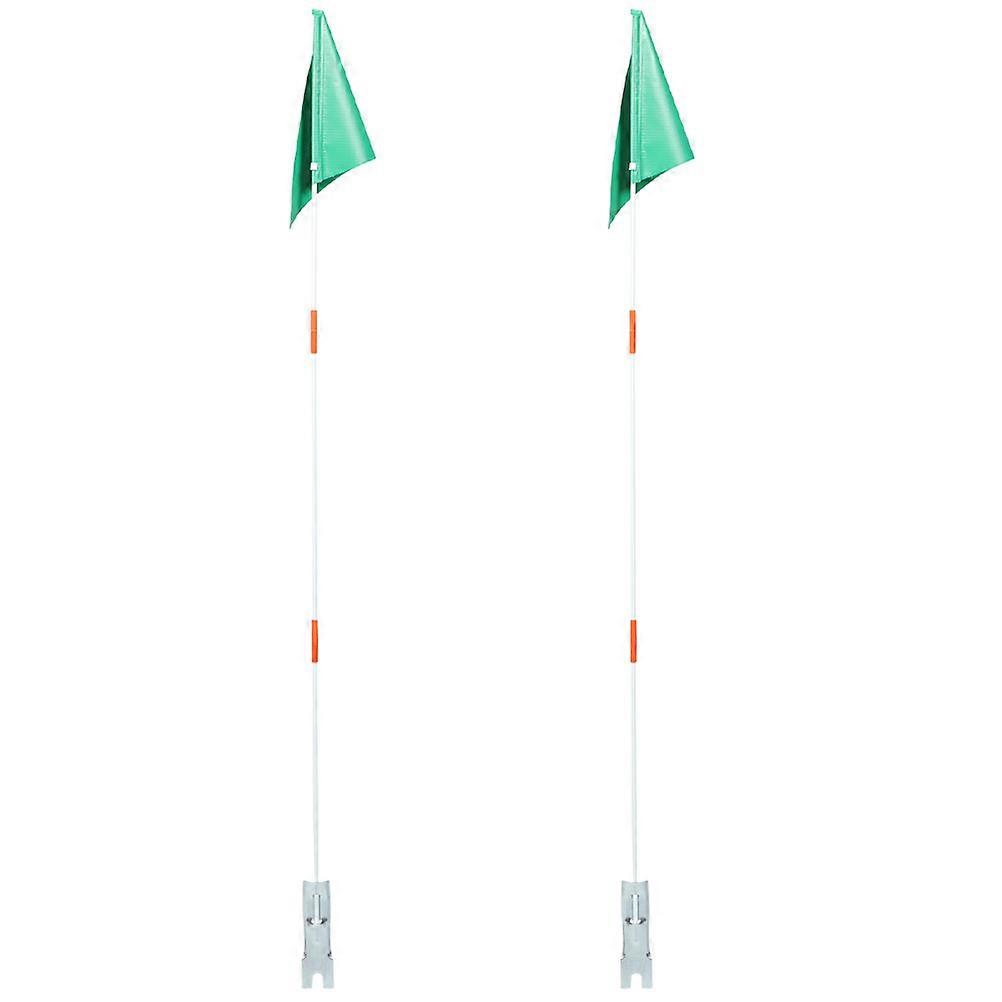 Bike Safety Flags   2 Sets, Durable & Wear Resistant Cycling Flags with Easy Install Mount, Bright Green for Enhanced Visibility and Safety