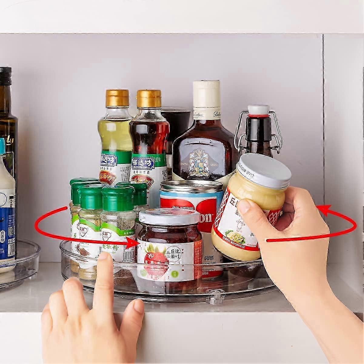 2025 Lazy Susan Organizer For Kitchen Pantry, Fridge, Cabinet Organizer, Clear Lazy Susan, 360 Rotating Turntable, Non-Skid Rotating Turntable, Visual