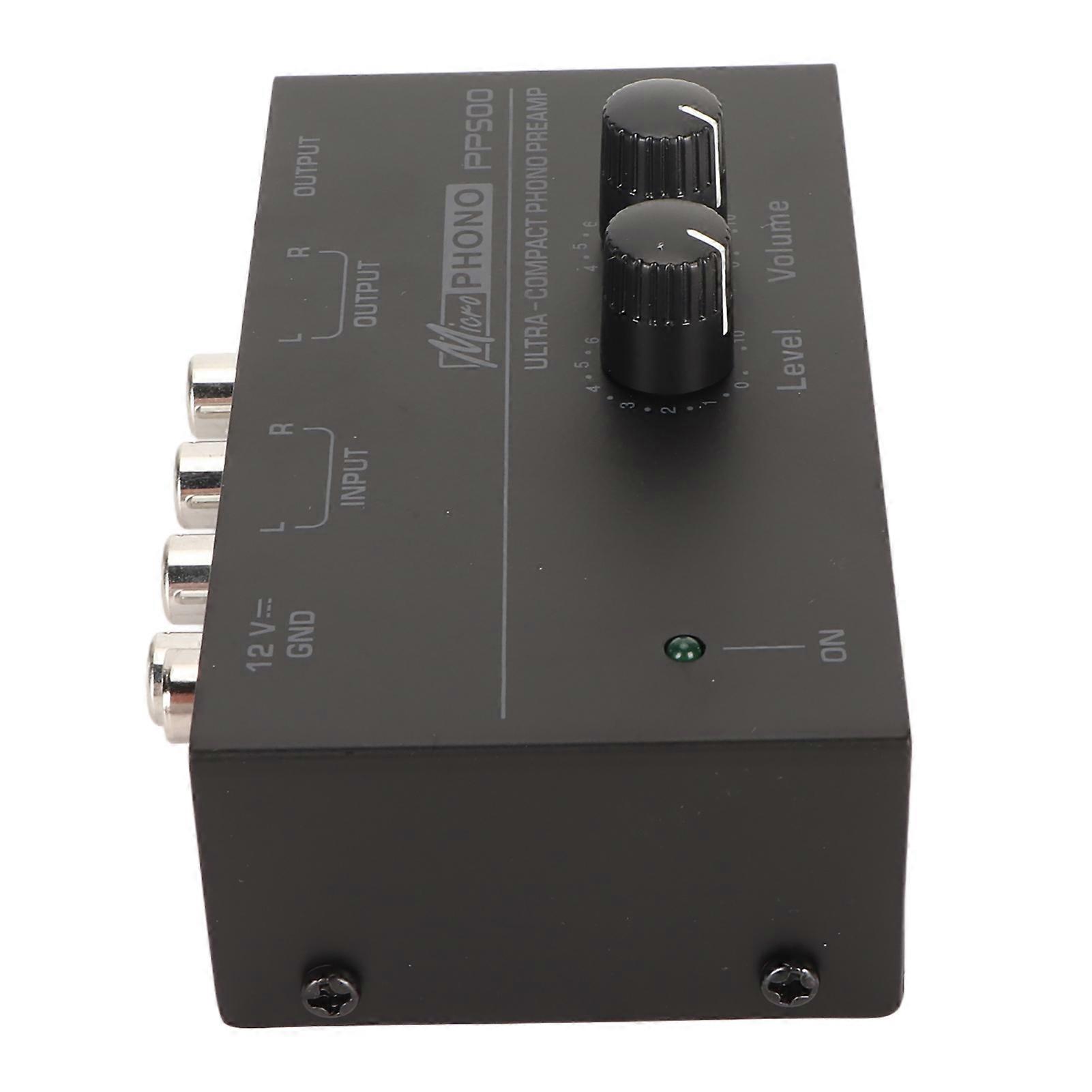 Phono Turntable Preamp Ultra Low Noise Independent Volume Control Phono Preamplifier for LP Record Player 100‑240V UK Plug