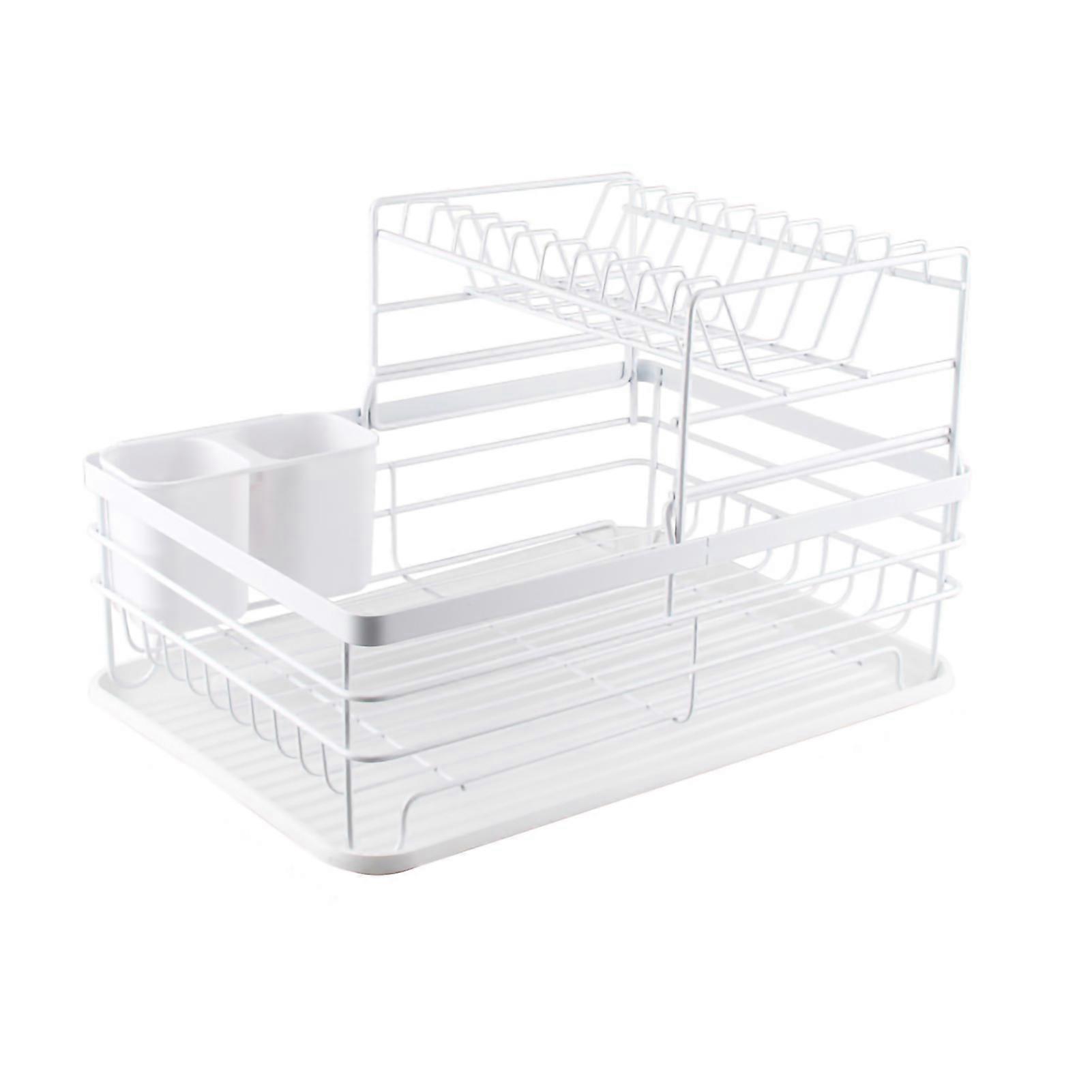 Tableware Shelf Simple Iron Double Layer Plate Bowl Tableware Drain Rack for Kitchren