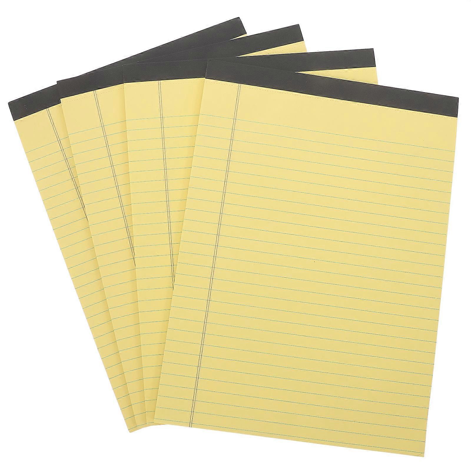 Legal Pads Notepad for Student 4Pcs Tearable Yellow Paper Office Notepad