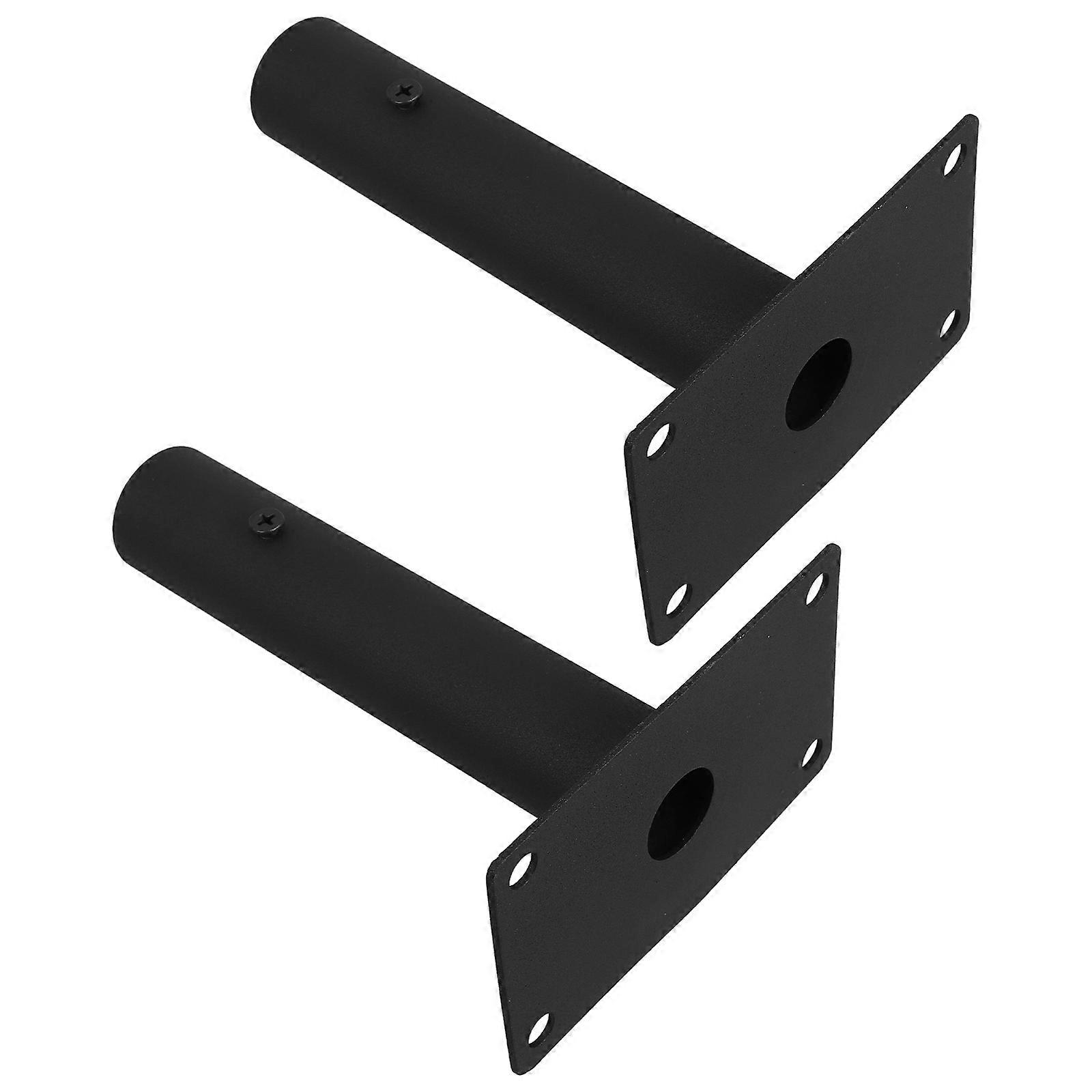Pole Bracket Flag Pole Holder for Outside House for Fence Post Gate Railing Heavy Duty Use Black 19.10X13.00X8.00CM Stable Support 2Pcs