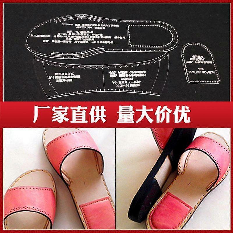 1 Set Leather Slippers Patterns Template for DIY Sandals Quilting Templates Stencils Leather Work Stencils for Crafting Leather Slippers Production