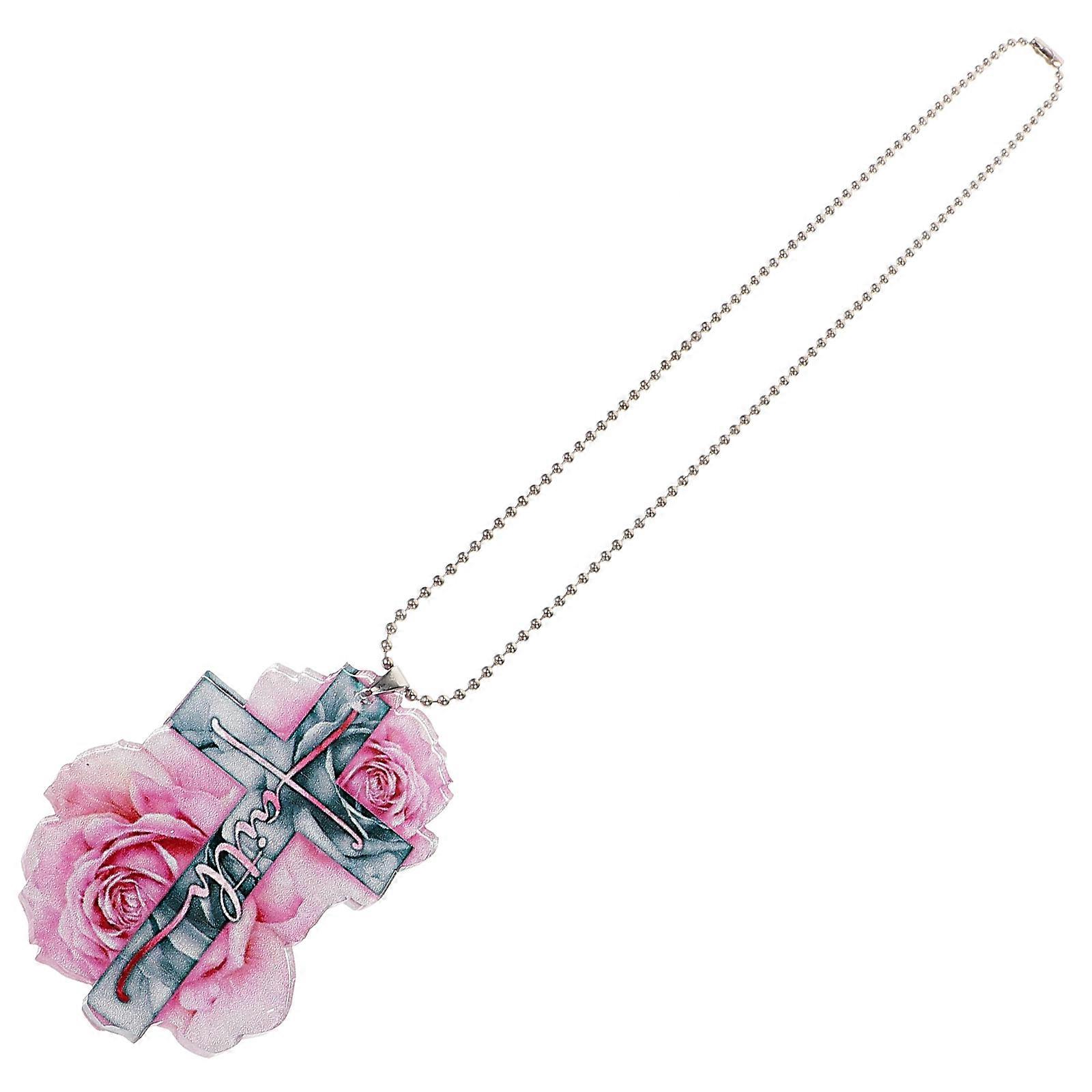 자동차 백미러 장식 장미 .5X5CM 플라스틱 1Pcs를 위한 교수형 십자가를 걸고 있습니다