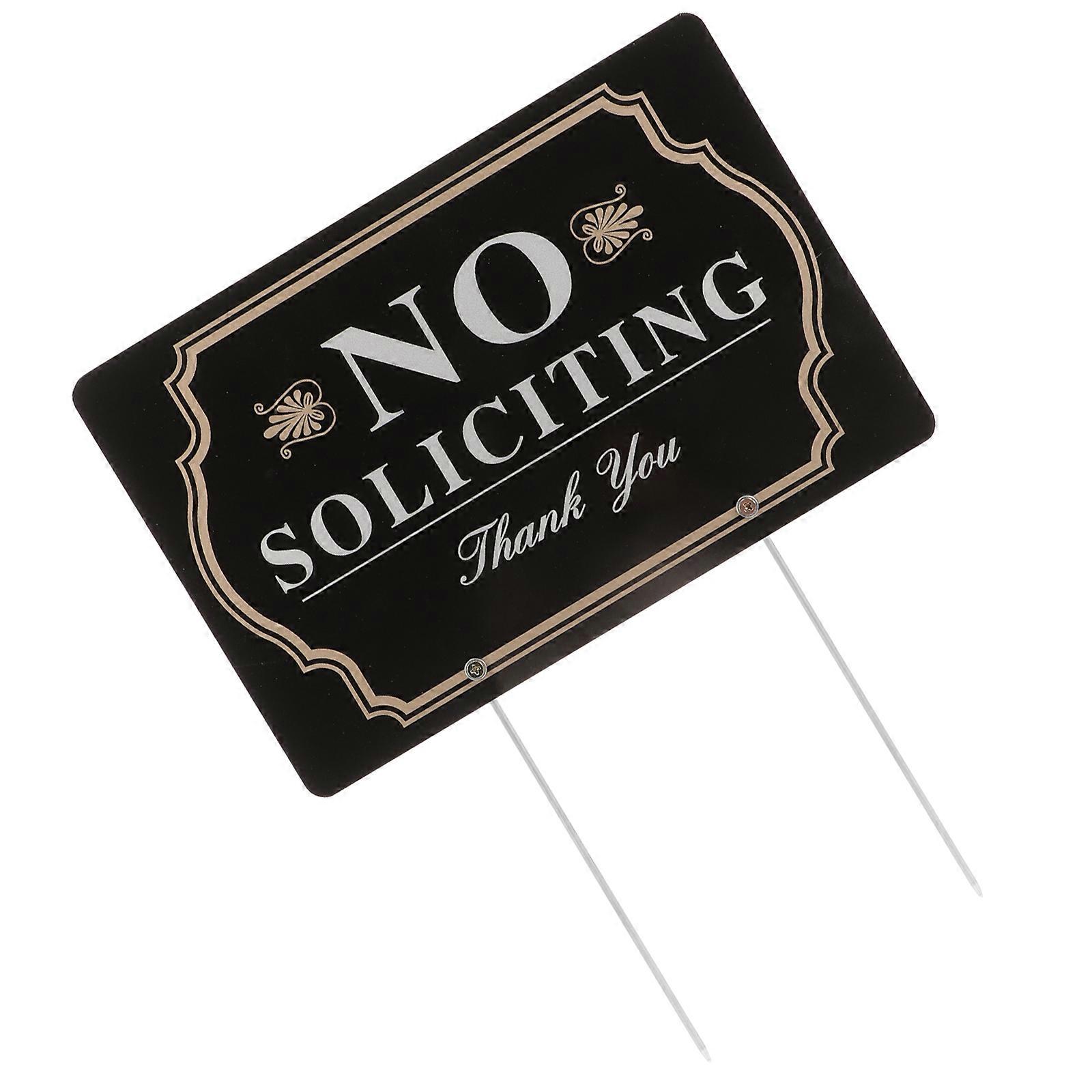 No Soliciting Sign for Home Outdoor Use High Visibility Text Easy Installation Prevents Unauthorized Soliciting