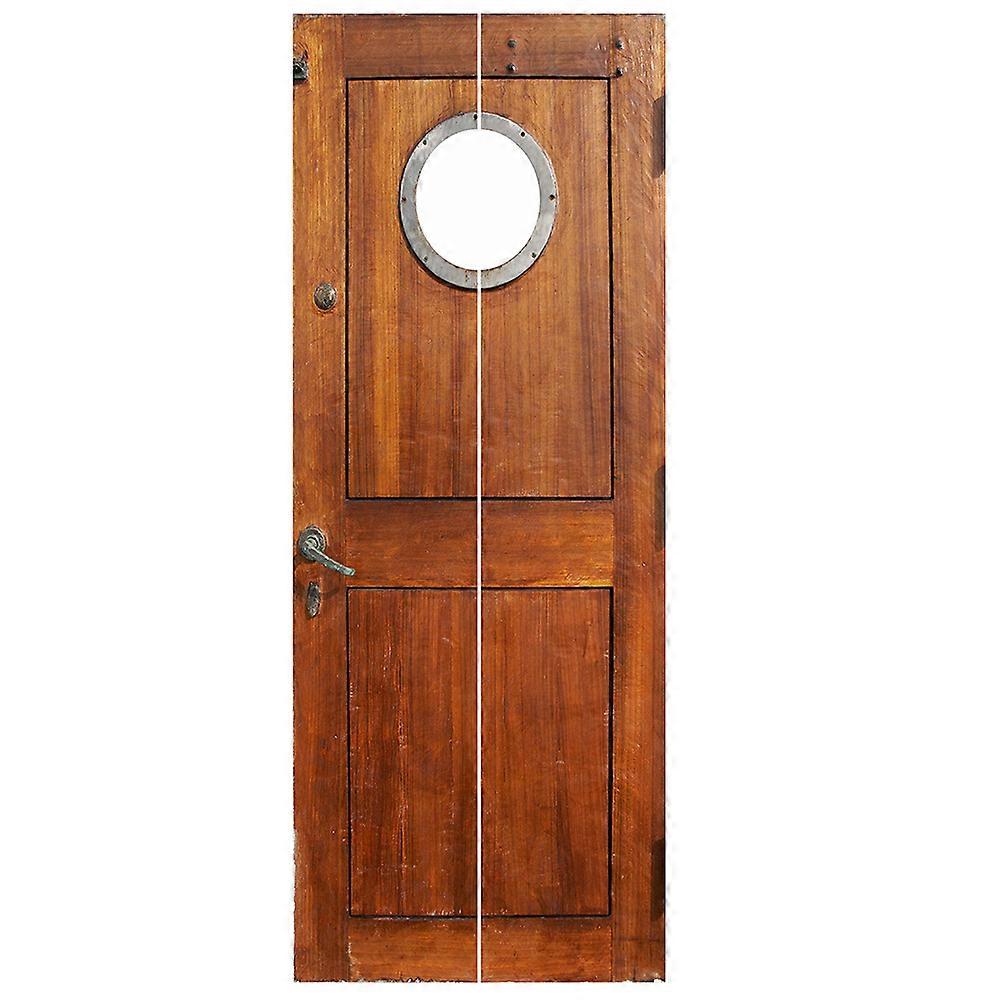 Decorative Wallpaper Rustic 3D Door Sticker Simulation Door Mural Pvc Self-Adhesive Removable Wallpaper Home Decor 38.5x200cm 2Pcs