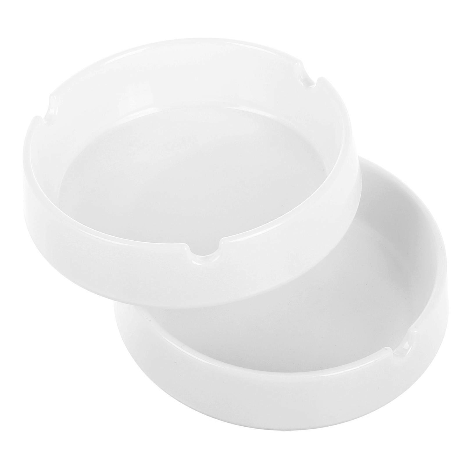 Plastic Ashtray Round Ash Holder for Coffee Use Melamine Ample Capacity 9.40X9.40X2.50CM 2Set