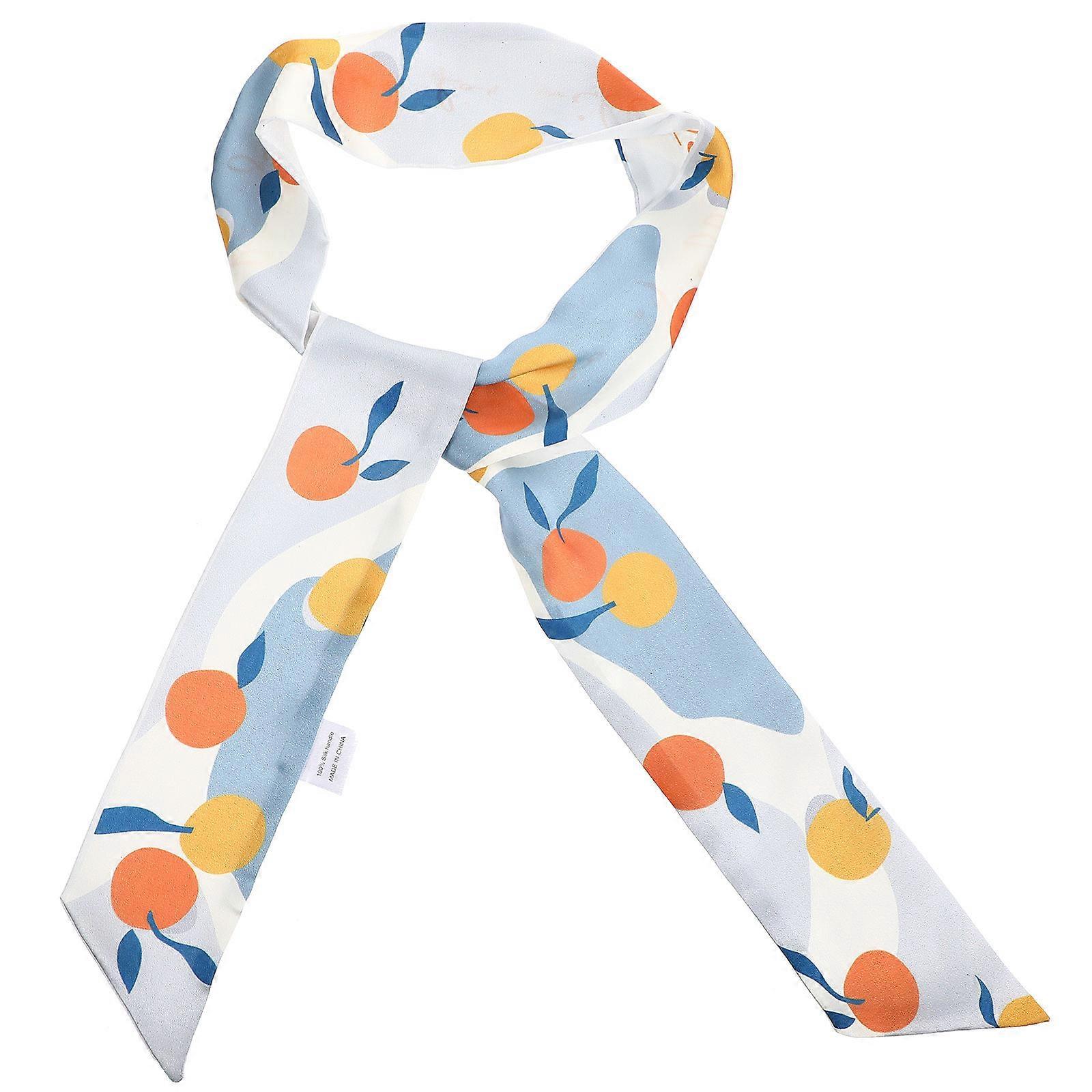 Elegant Imitated Women's Neckerchief Scarf with Fruit Pattern – Fashionable Accessory for Spring and Summer, Suitable for Formal and Casual Occasions