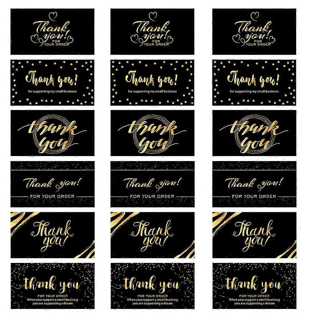 36pcs Black Thank You Greeting Cards with Envelopes Elegant Festival Blessing Cards for All Occasions, Creative Design, Thick Premium Quality for