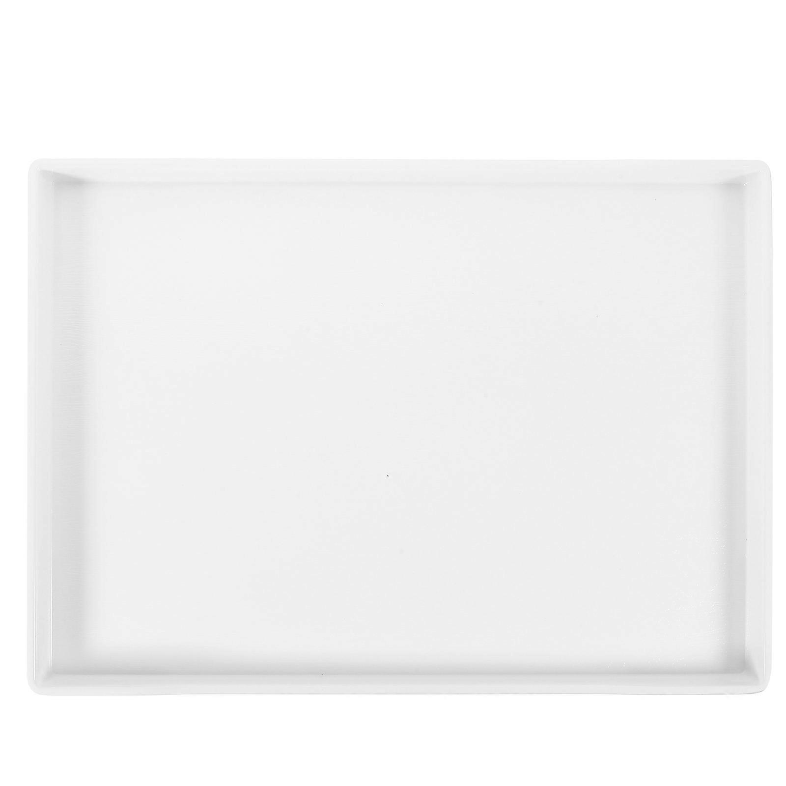 Rectangular Serving Tray Table Tray Food Tray White ABS Serving For Restaurant 1Pcs