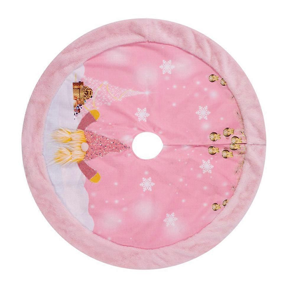 Fabric Tree Skirt Pink Xmas Tree Skirt Decoration PP Material Simple and Elegant 108CM x 108CM x 3CM 1Set