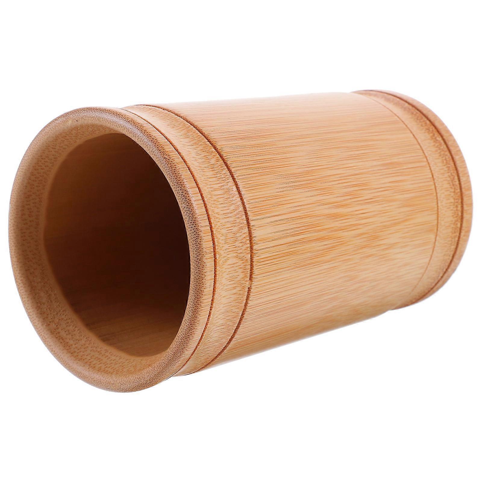 Elegant Bamboo Chopstick Organizer Holder for Kitchen Utensils Compact Tabletop Storage Canister for Tableware and Office Use