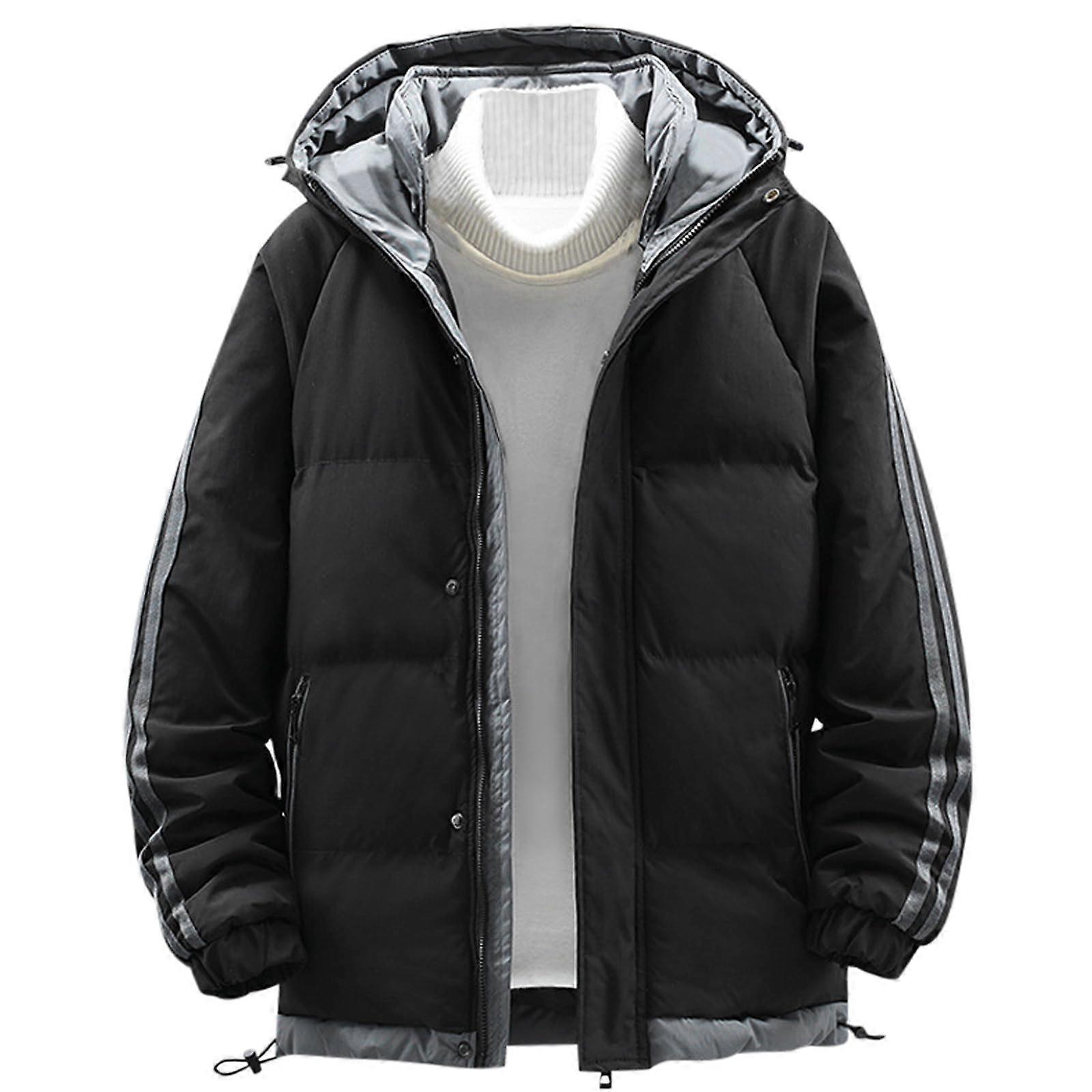 Men's Short Thick Fleece Lining Winter Coat Parka Lightweight Jacket