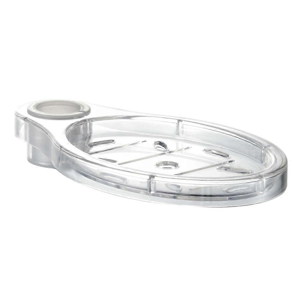 Oval Clear Soap Holder with Adjustable Height, Practical Draining Design for Bathroom or Kitchen, Easy Installation