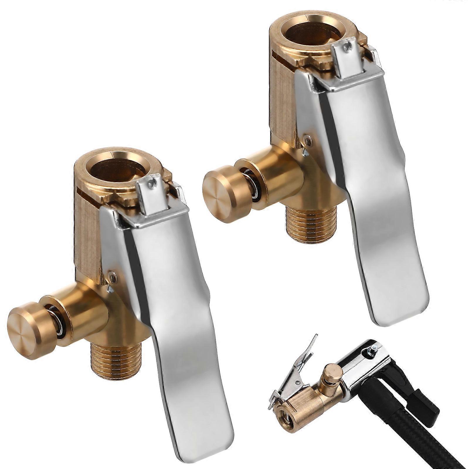 2pcs Locking Air Chuck for Tire Inflation – Durable Quick Connect Fittings for Air Compressors, Compatible with Various Vehicles and Inflatables