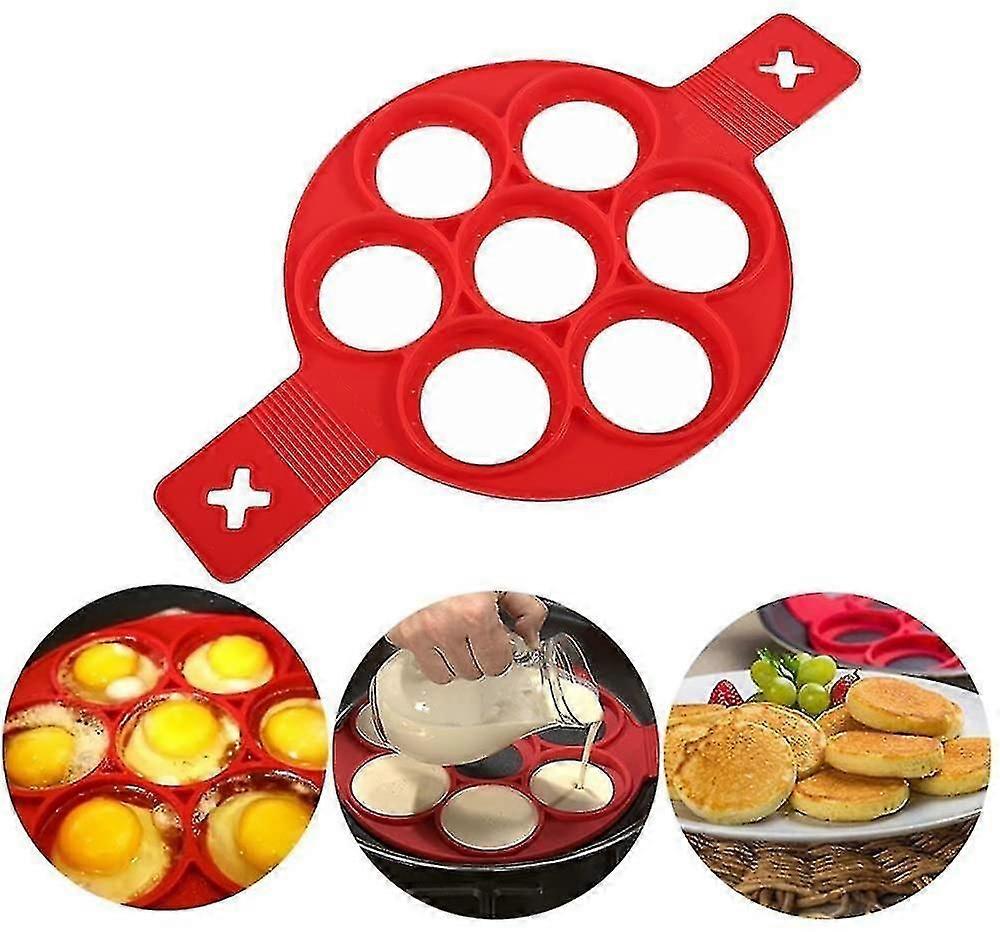 Pancake Maker Mold Egg Ring Maker Silicone Pancake Mold Fixator Mould Reusable