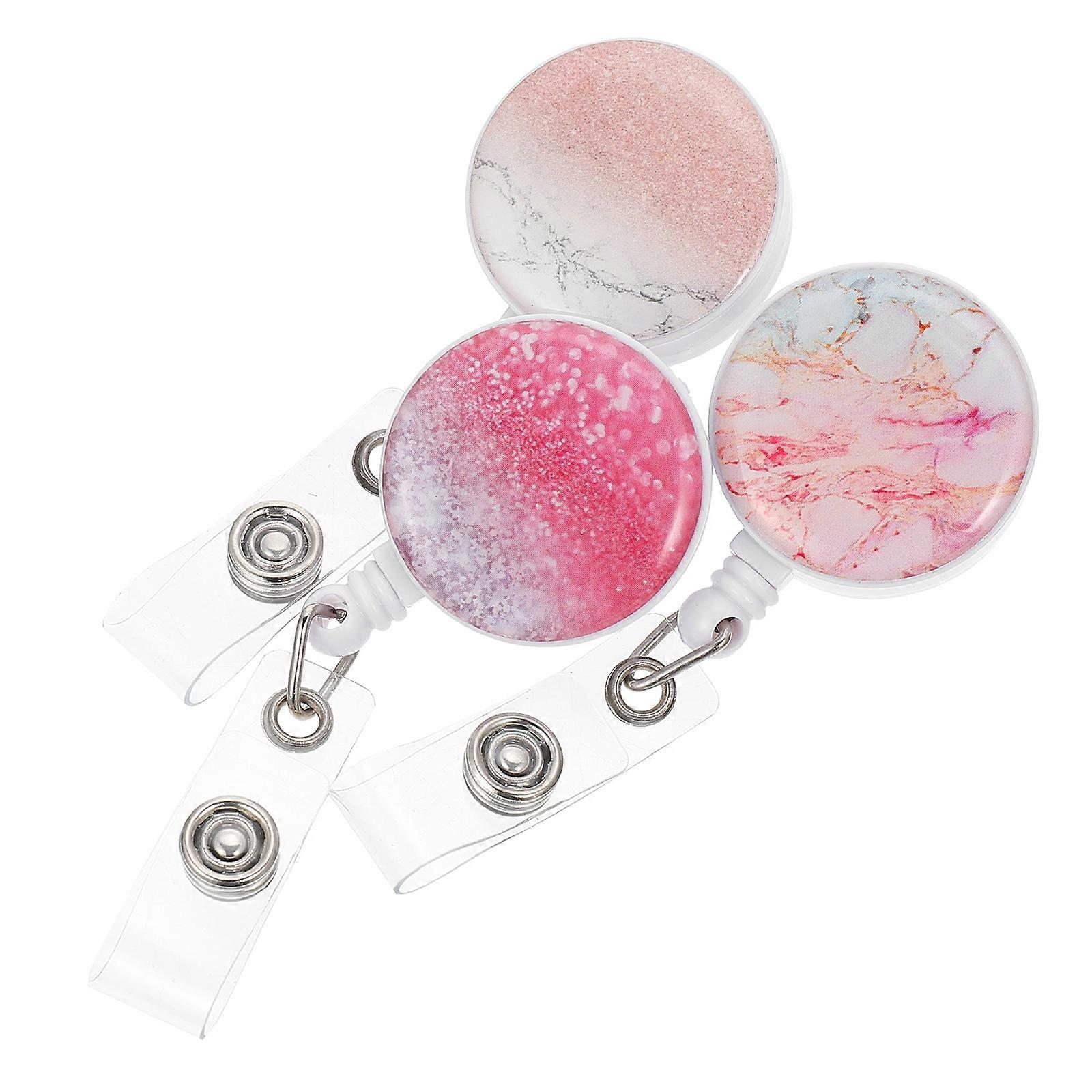 Badge Holders Plastic Badge Container Retractable For Nurses Seminars 8.5X3X2.2CM 3Pcs