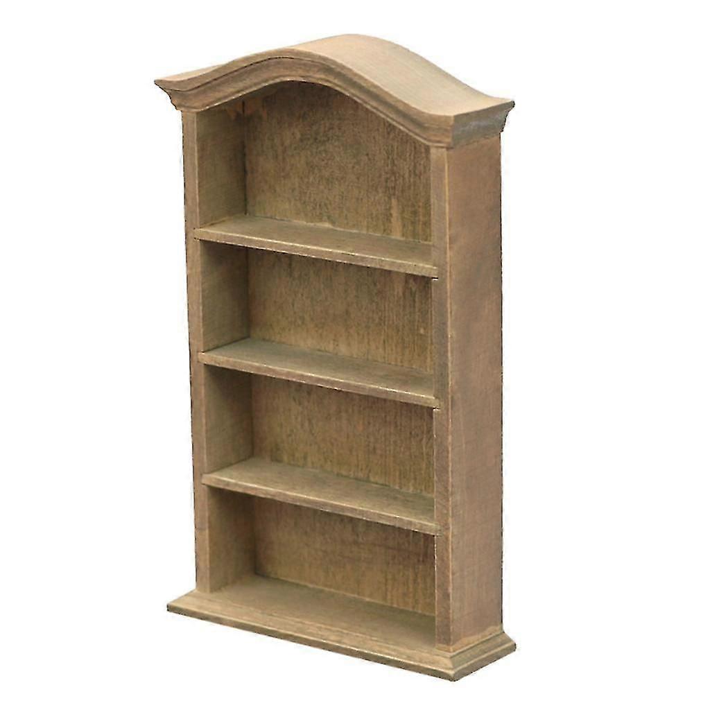 Wood 4-Layer Bookcase Shelf Organizer for 1:12 Dollhouse Furniture Set