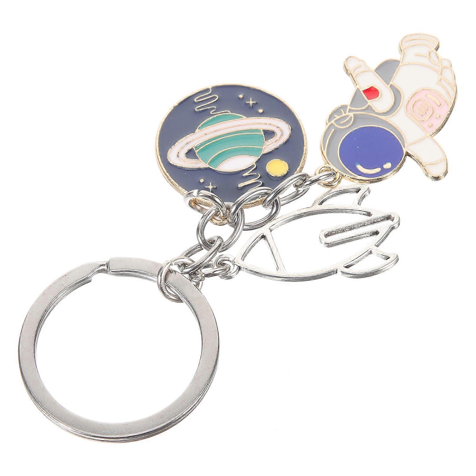 Kawaii Keychains Cartoon Universe-Themed Decorative Key Ring Pendant for Car Keys Daily Use 1Pcs