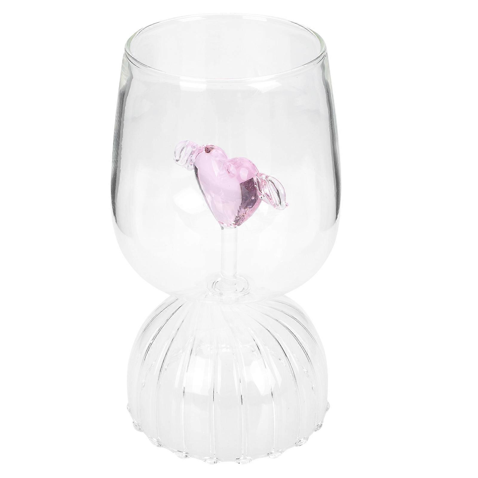 Goblets For Party Clear Glass Goblet Heart-Shaped Drinking 1Pack