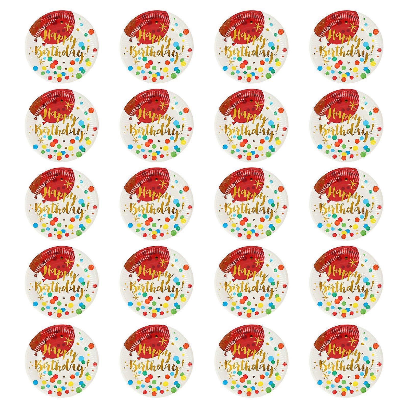 Birthday Party Paper with Beautiful Printing for Fun Decor Multi Color Round 20pcs