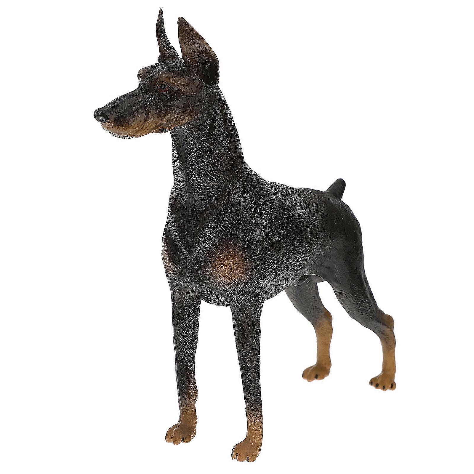 Realistic Dobermann Dog Figurine for Home Office Decor – Lifelike Ornament for Dog Lovers