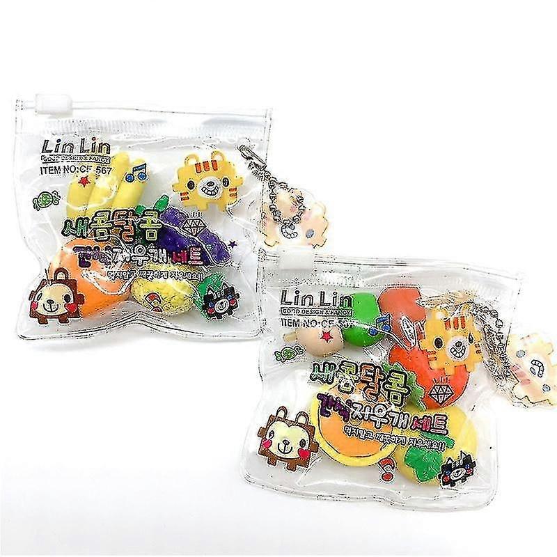 Cute Animal Shape Eraser Set for Fun Stationery